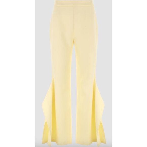 💎 Cider Light Lemon Summer Flare Pants Yellow - Picture 2 of 7